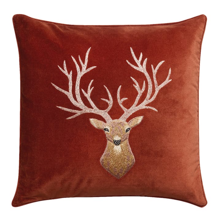 Embroidered Reindeer pudebetræk 50x50 cm - Rust - Chhatwal & Jonsson