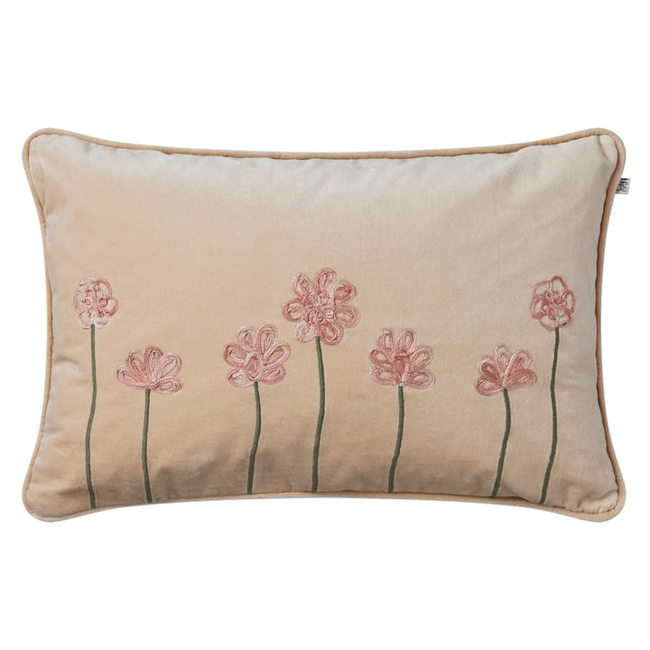 Embroidered Saha pudebetræk 40x60 cm - Beige/Rose - Chhatwal & Jonsson