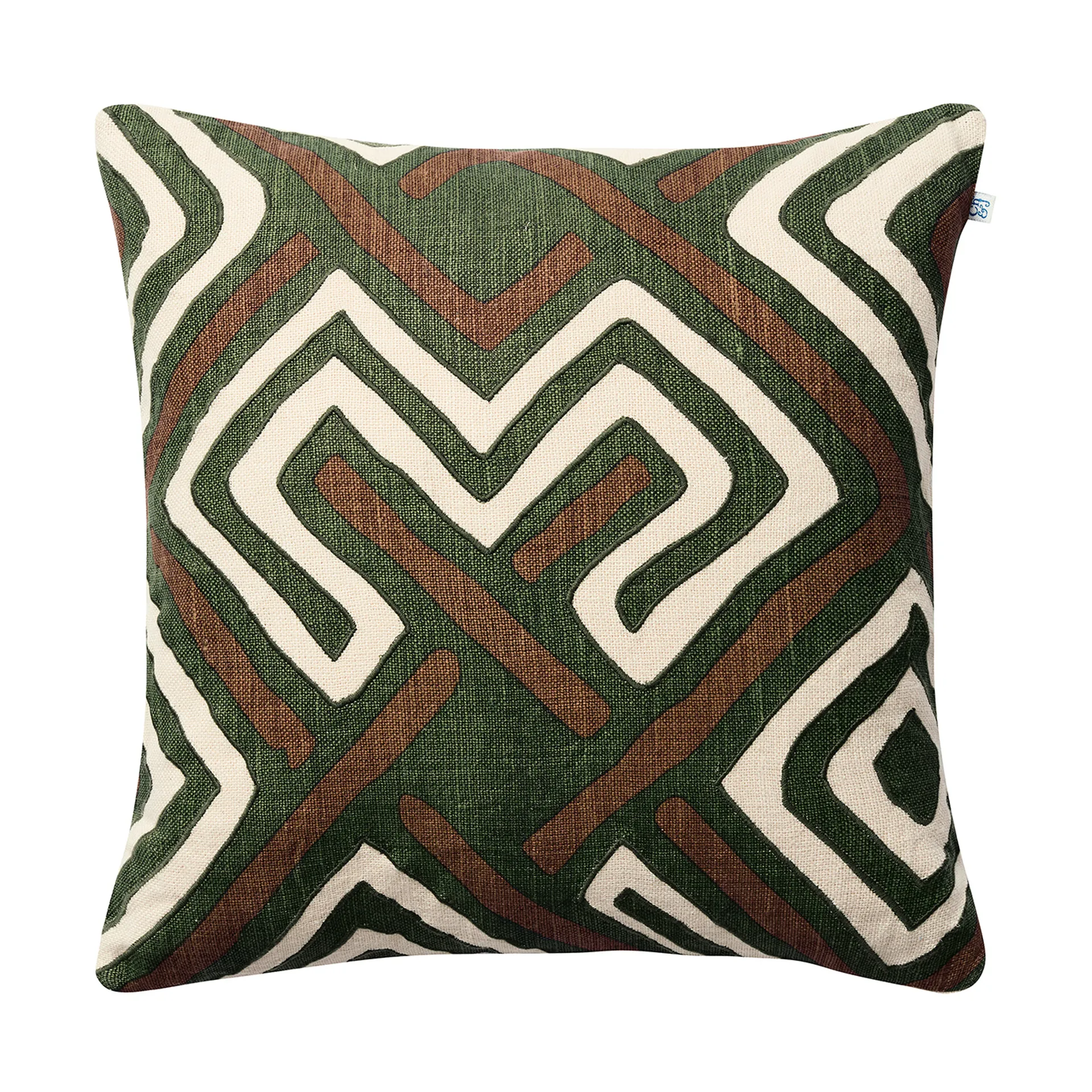 Gujarat pudebetræk 50x50 cm, Taupe/Cactus Green Chhatwal & Jonsson