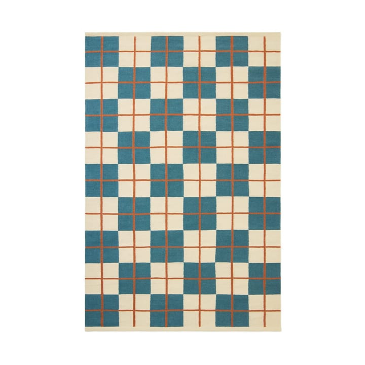 Haveli tæppe 180x270 cm - Heaven blue-light khaki-rust - Chhatwal & Jonsson