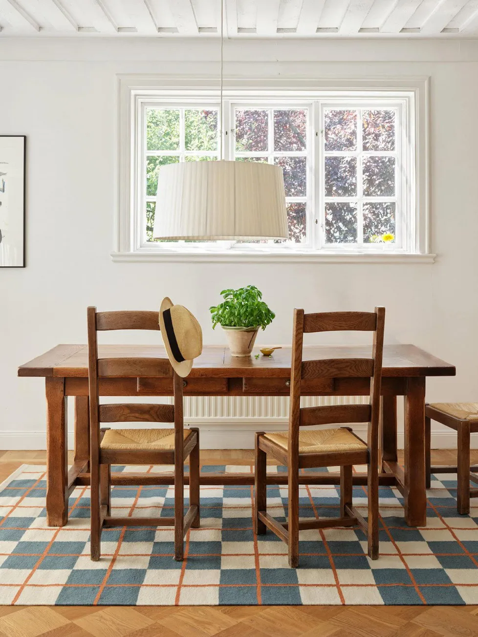 Haveli tæppe 180x270 cm, Heaven blue-light khaki-rust Chhatwal & Jonsson