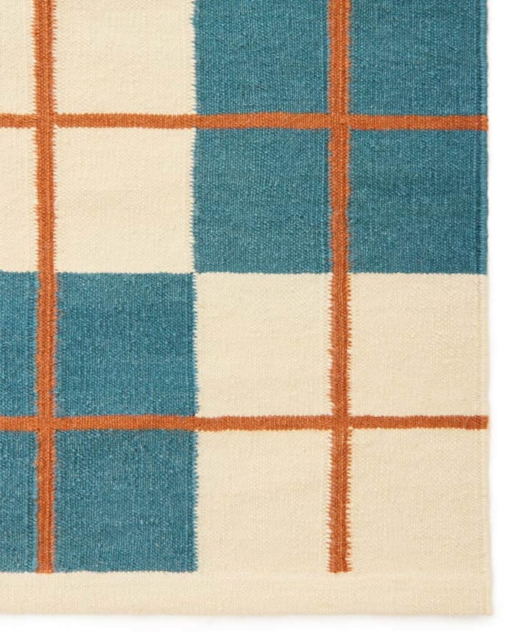 Haveli tæppe 230x320 cm, Heaven blue-light khaki-rust Chhatwal & Jonsson