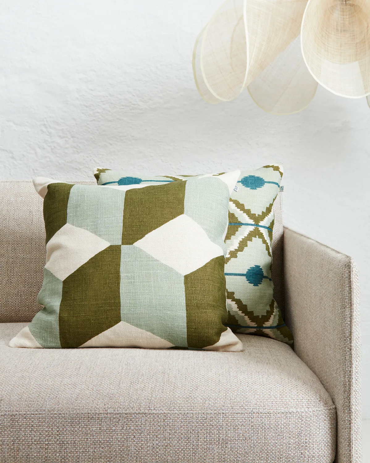 Hawa pudebetræk 50x50 cm, Aqua/Cactus Green Chhatwal & Jonsson