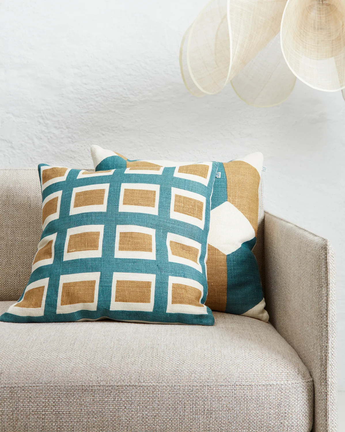 Hira pudebetræk 50x50 cm, Heaven Blue/Khaki Chhatwal & Jonsson