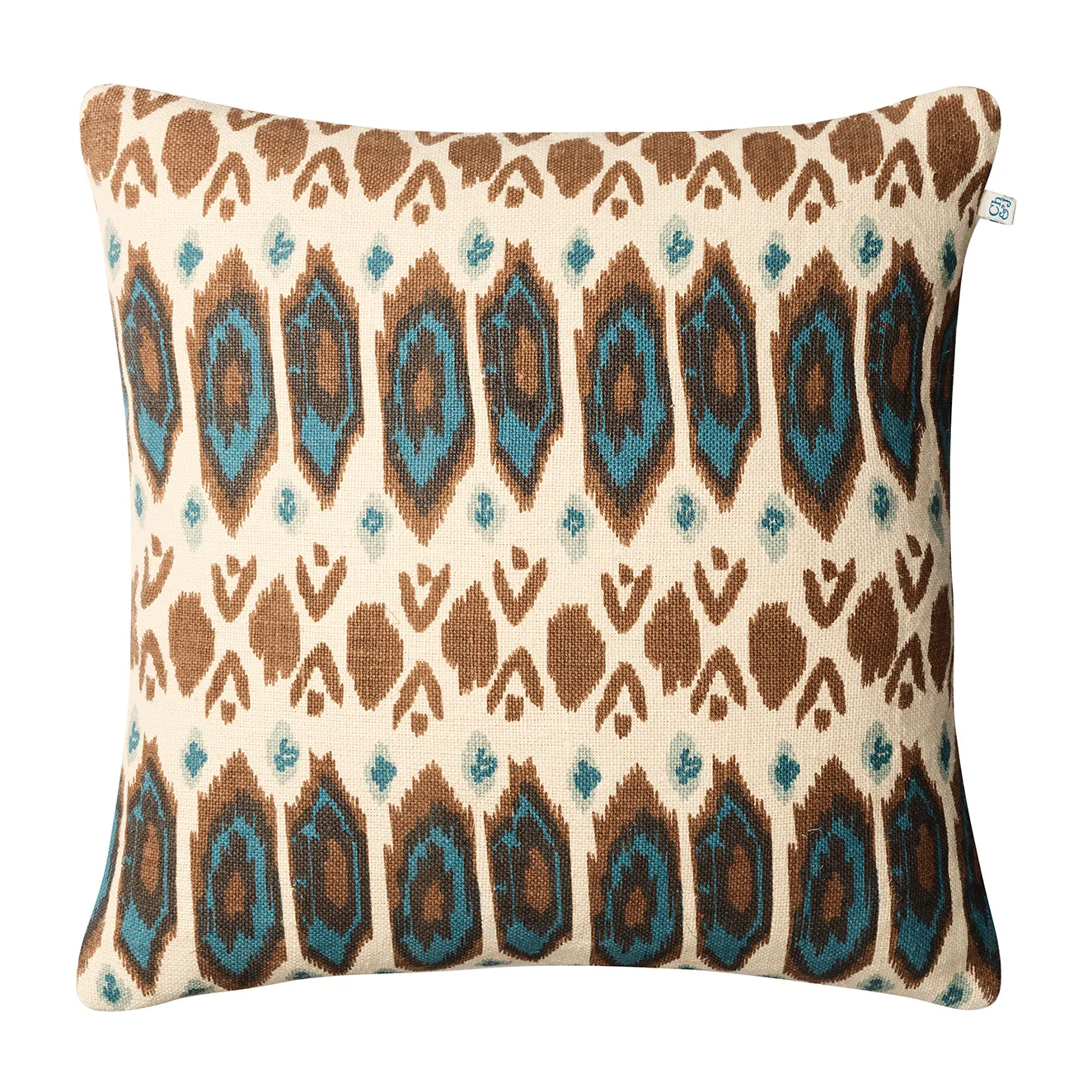 Ikat Bombay pudebetræk 50x50 cm, Taupe/Heaven blue/Aqua Chhatwal & Jonsson