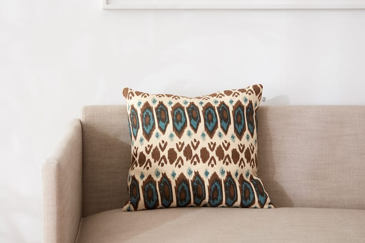 Ikat Bombay pudebetræk 50x50 cm - Taupe/Heaven blue/Aqua - Chhatwal & Jonsson