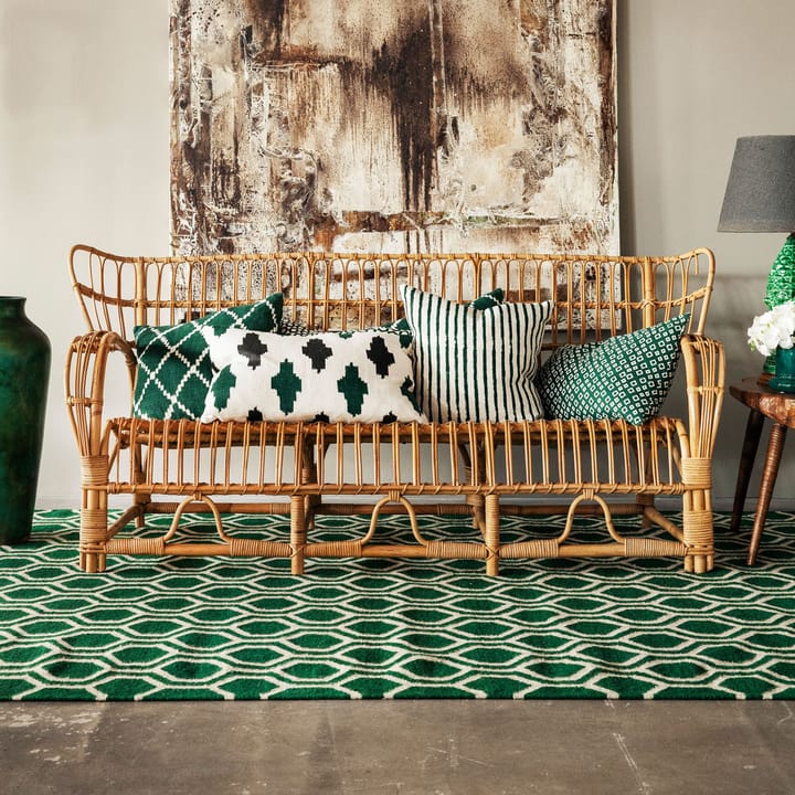Ikat Kerela pudebetræk 50 x 50 cm, Grøn/hvid Chhatwal & Jonsson