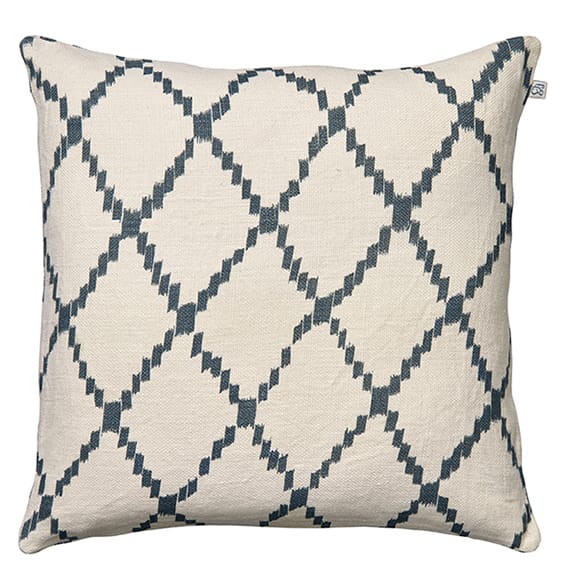 Ikat Kerela pudebetræk 50 x 50 cm - Hvid/blå - Chhatwal & Jonsson