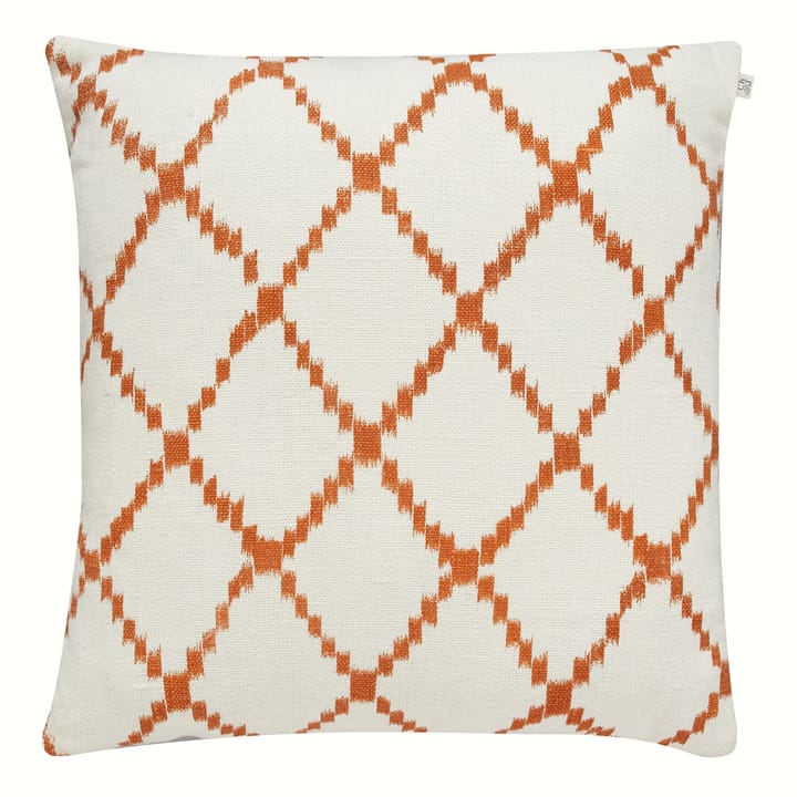 Ikat Kerela pudebetræk 50 x 50 cm - Hvid/Jaffa orange - Chhatwal & Jonsson