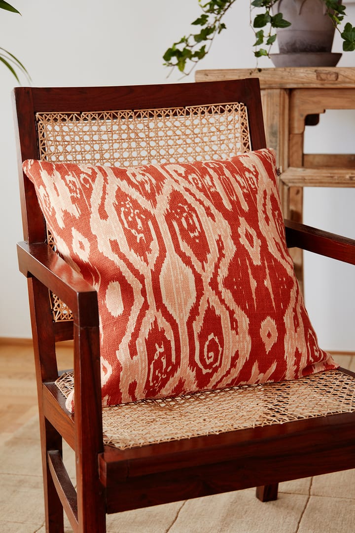 Ikat Madras pudebetræk 50x50 cm - Apricot orange/Rose - Chhatwal & Jonsson