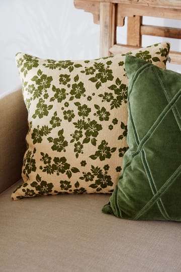 Indu pudebetræk 50x50 cm - Light beige/Cactus green - Chhatwal & Jonsson