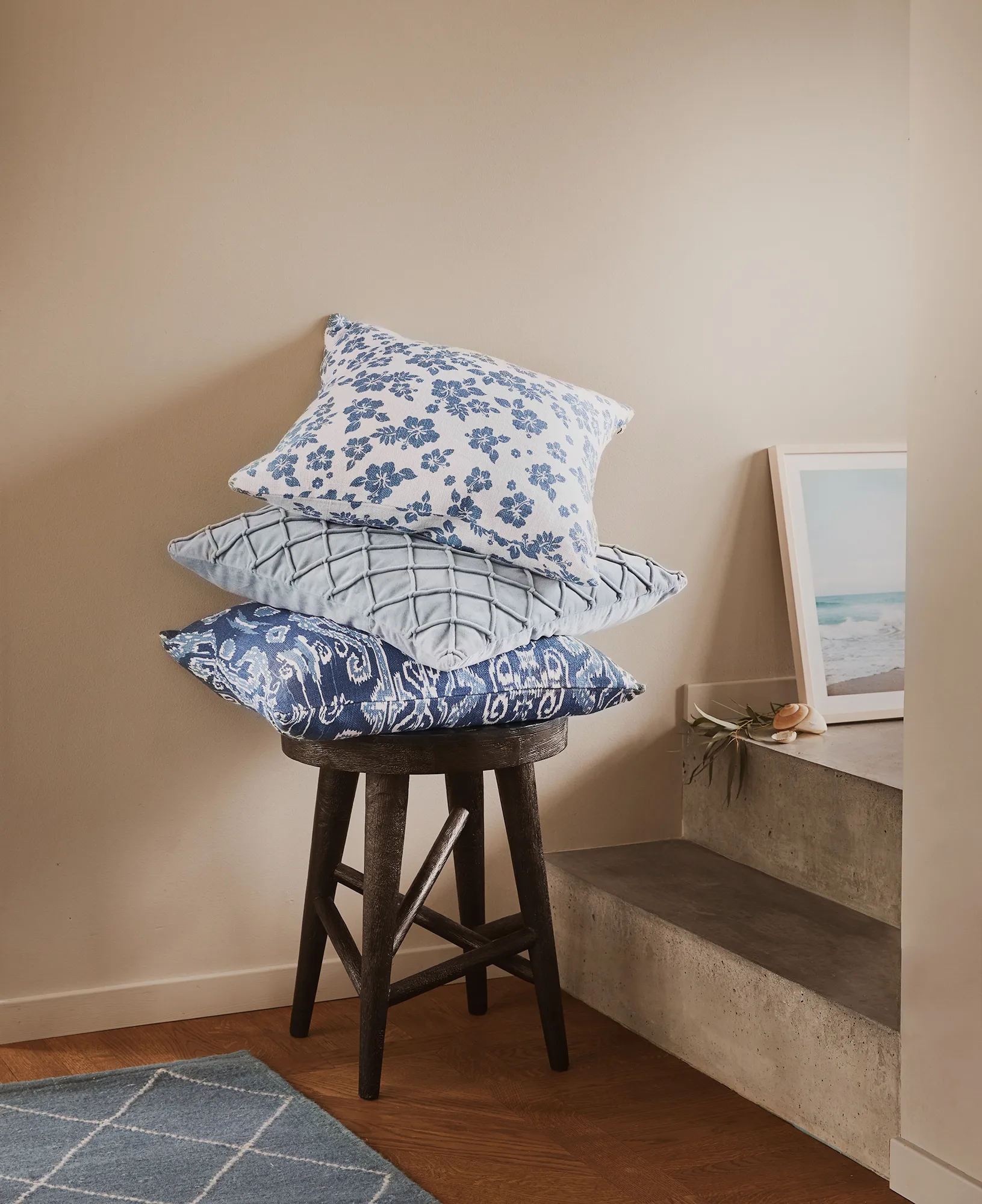 Indu pudebetræk 50x50 cm, Offwhite/Heaven blue Chhatwal & Jonsson