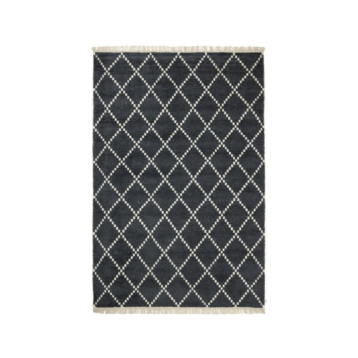 Kochi tæppe - black/offwhite, bambus/silke, 230x320 cm - Chhatwal & Jonsson