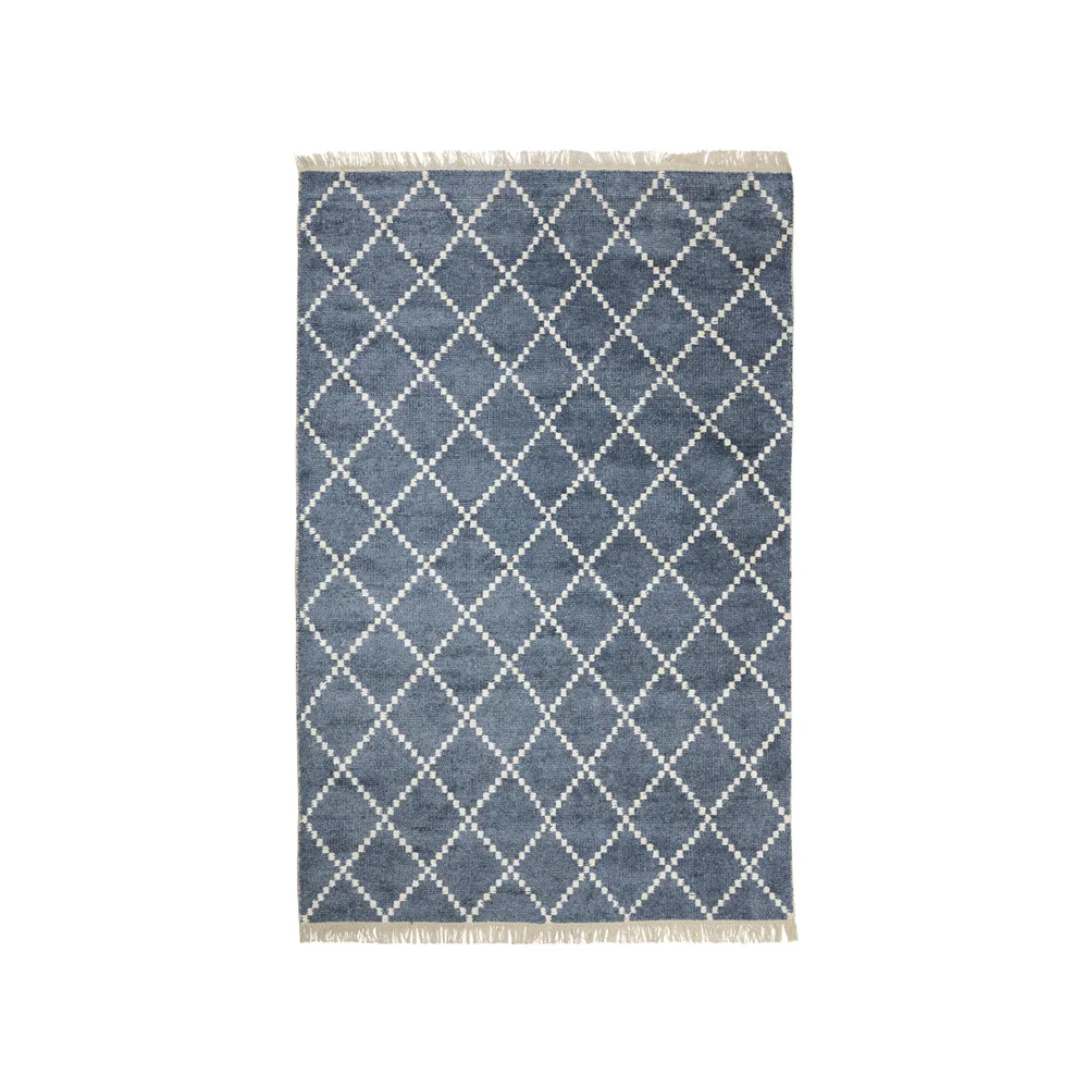 Kochi tæppe, blue melange/offwhite, 180x270 cm Chhatwal & Jonsson