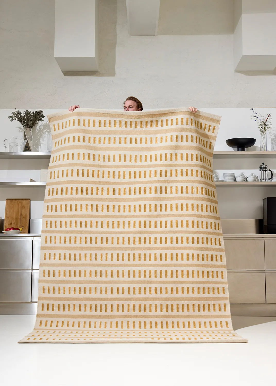 Ladakh uldtæppe, Off white-beige-masala yellow, 230x320 cm Chhatwal & Jonsson