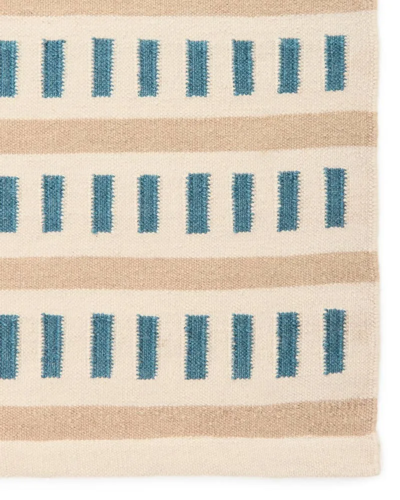 Ladakh uldtæppe, Off white-l. beige-heaven blue, 180x270 cm Chhatwal & Jonsson