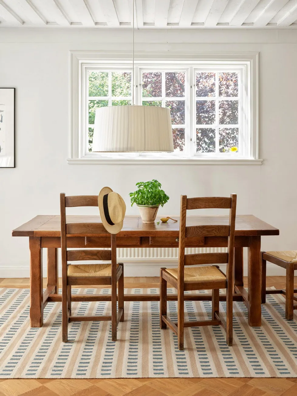 Ladakh uldtæppe, Off white-l. beige-heaven blue, 180x270 cm Chhatwal & Jonsson