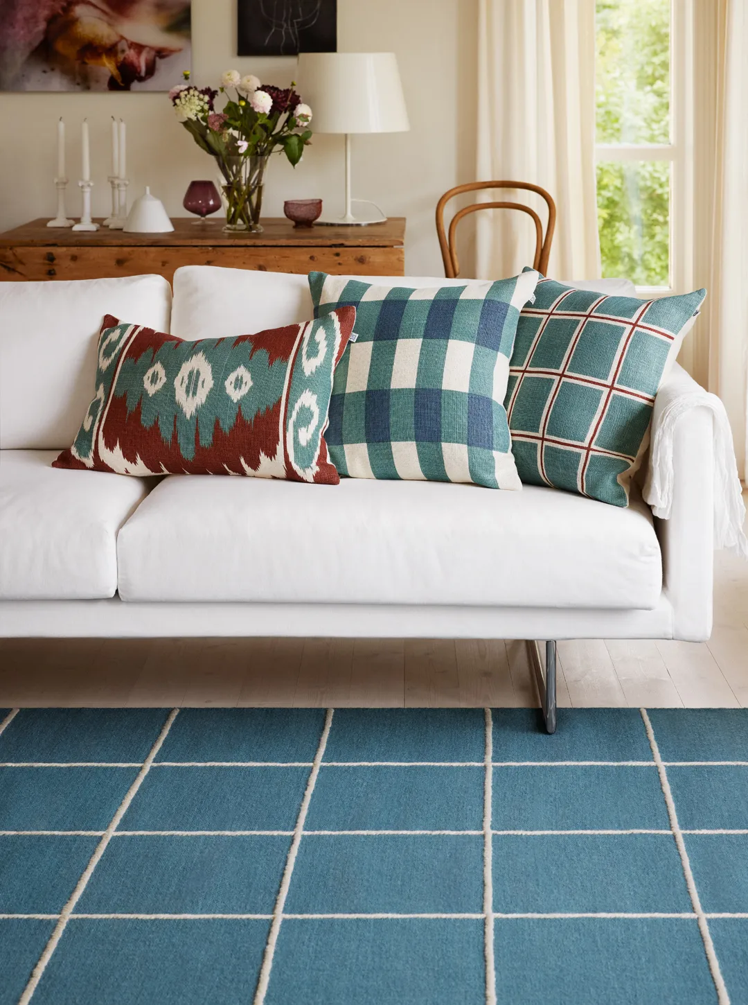 Milan tæppe, Heaven blue-off white, 180x270 cm Chhatwal & Jonsson