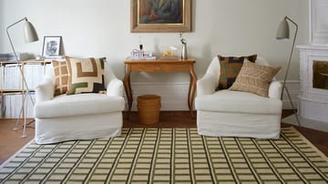 Mysore uldtæppe - Off white-green-dark green, 180x270 cm - Chhatwal & Jonsson