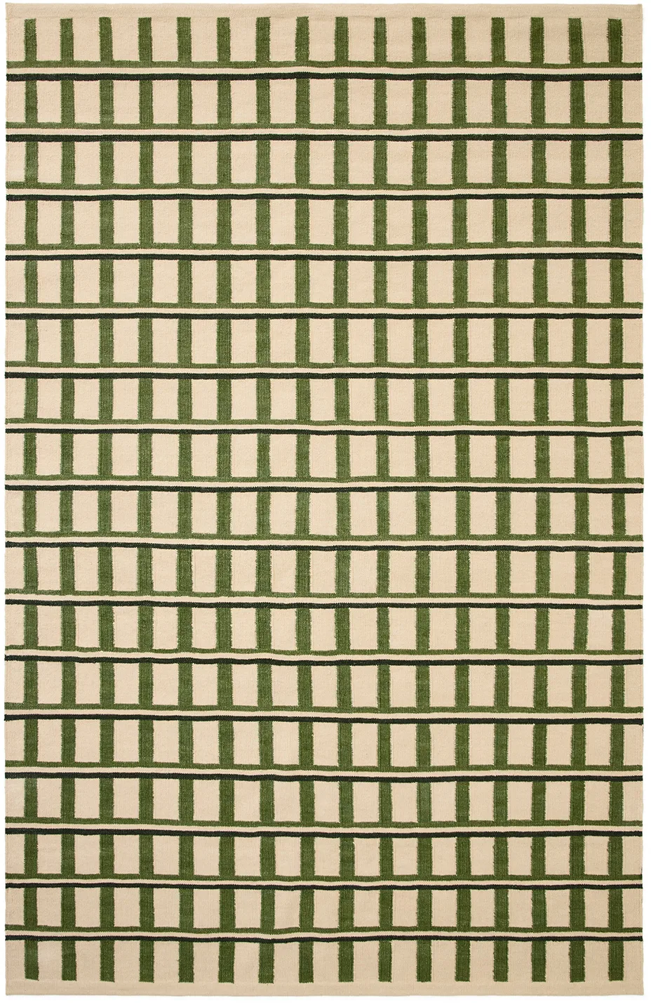 Mysore uldtæppe, Off white-green-dark green, 230x320 cm Chhatwal & Jonsson