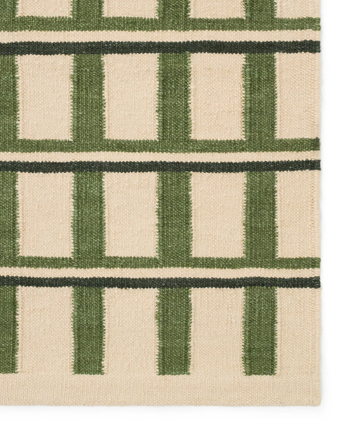 Mysore uldtæppe, Off white-green-dark green, 230x320 cm Chhatwal & Jonsson