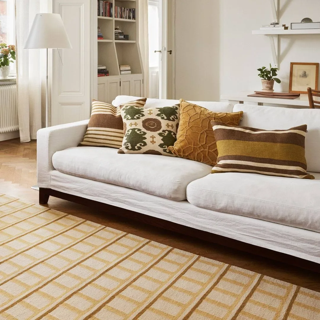 Mysore uldtæppe, Off White-Masala Yellow-Yellow, 230x320 cm Chhatwal & Jonsson
