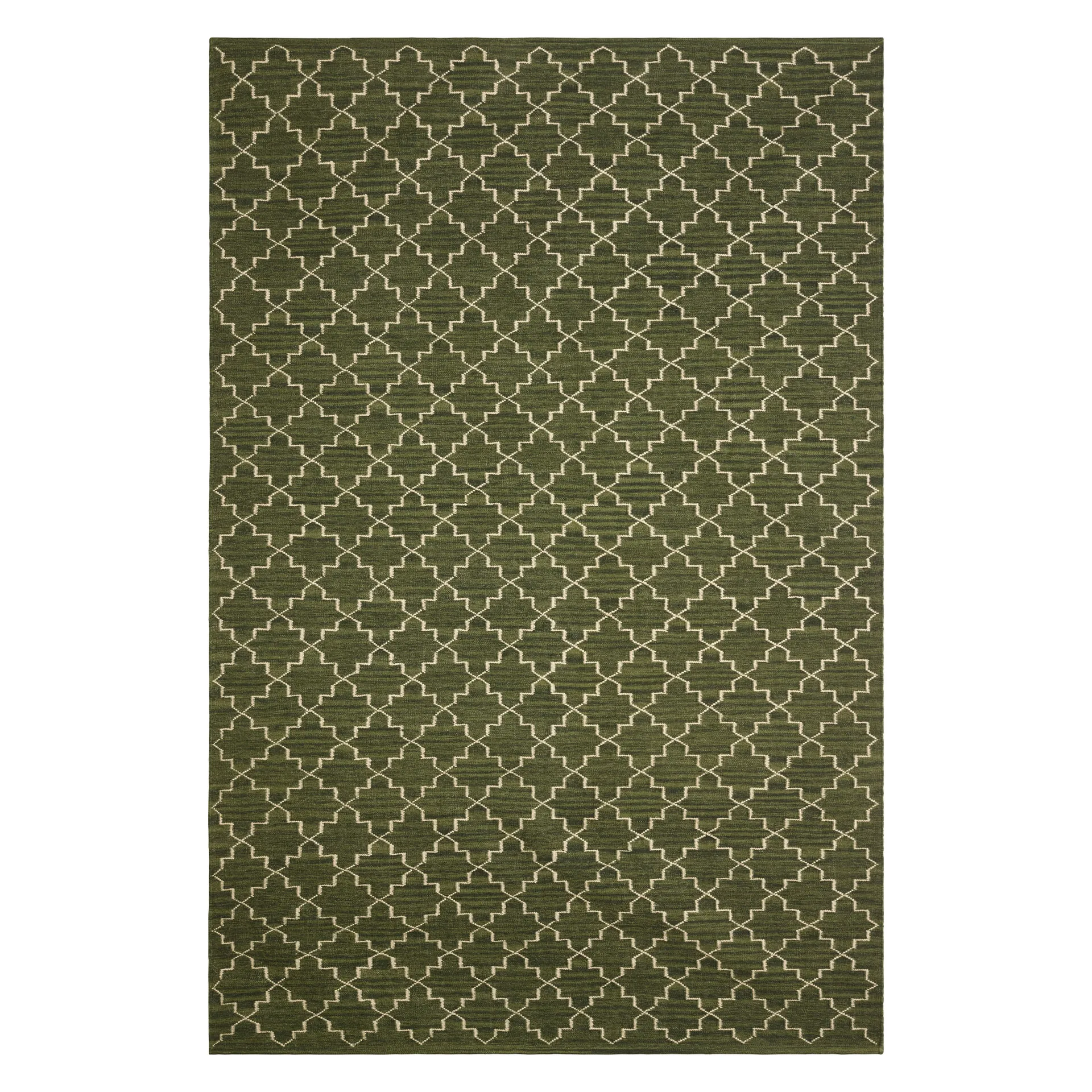 Nyt Geometrisk tæppe 180 x 272 cm, Green melange/off white Chhatwal & Jonsson