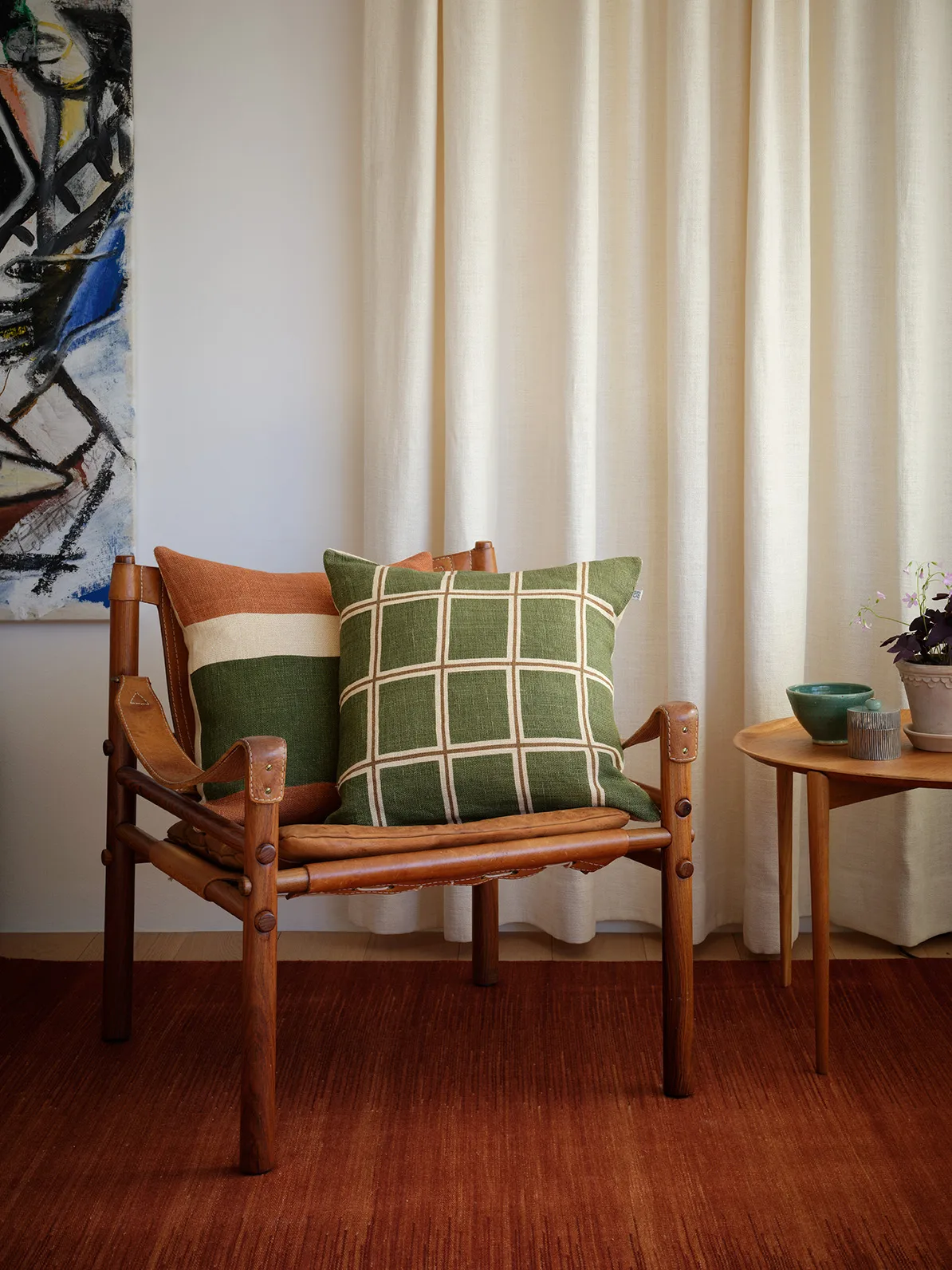 Raha pudebetræk 50x50 cm, Cactus green-taupe Chhatwal & Jonsson