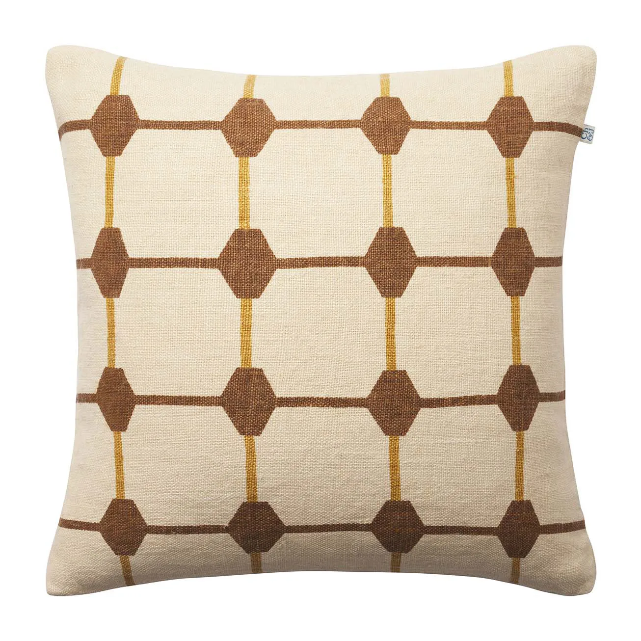 Rakhi pudebetræk 50x50 cm, Taupe/Spicy yellow Chhatwal & Jonsson