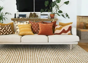 Rakhi pudebetræk 50x50 cm - Taupe/Spicy yellow - Chhatwal & Jonsson