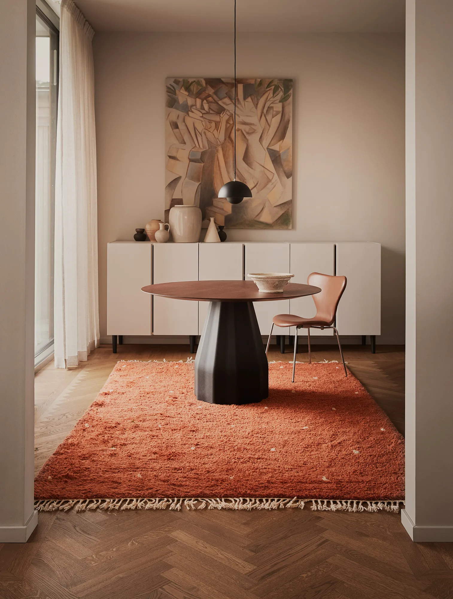 Ravi tæppe 177x266 cm, Orange/Offwhite Chhatwal & Jonsson