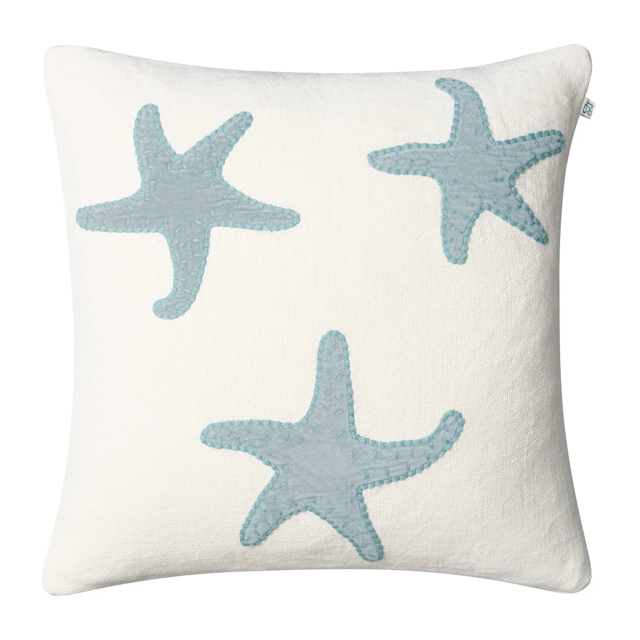 Star Fish pudebetræk 50x50 cm, Offwhite/Aqua Chhatwal & Jonsson