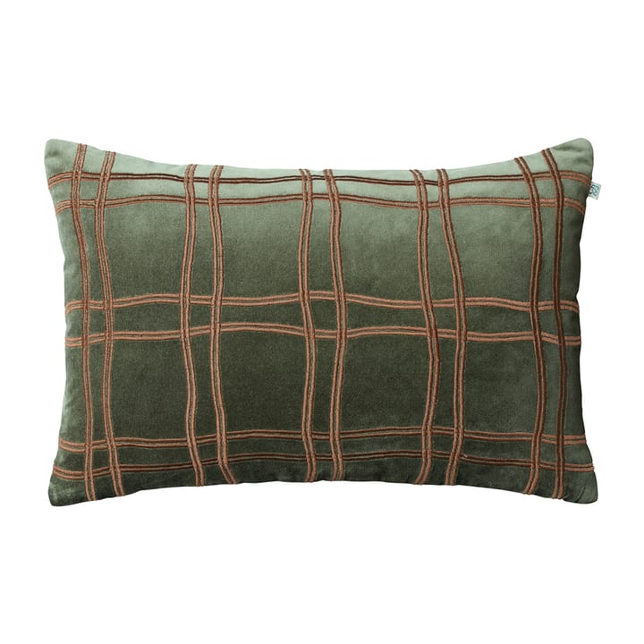 Tattersall pudebetræk 40x60 cm  - Forest green/Cognac - Chhatwal & Jonsson