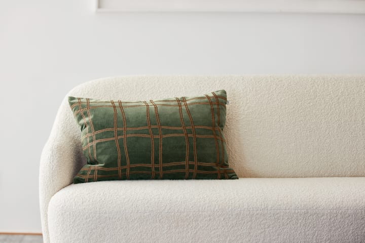 Tattersall pudebetræk 40x60 cm , Forest green/Cognac Chhatwal & Jonsson