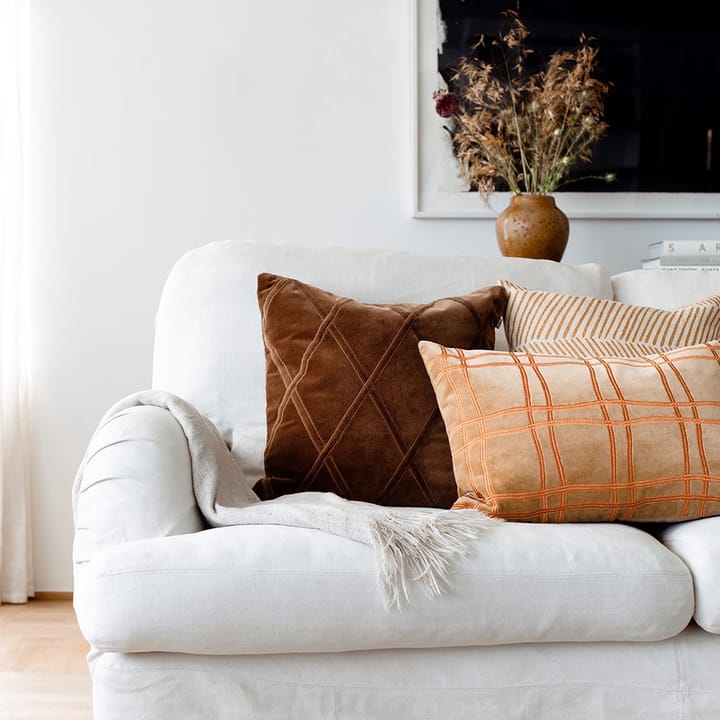 Tattersall Pudebetræk, Masala yellow/orange, 60x40 cm Chhatwal & Jonsson