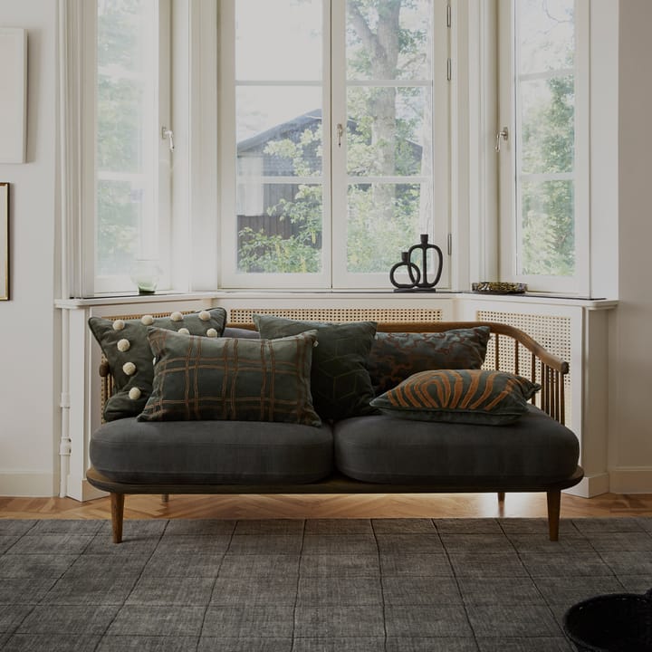 Tattersall Pudebetræk, sea blue/cognac, 60x40 cm Chhatwal & Jonsson