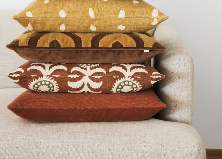 Varanasi pudebetræk 50x50 cm, Cognac/Masala yellow Chhatwal & Jonsson