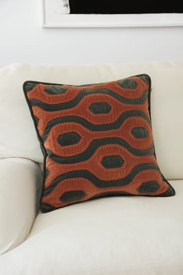Varanasi pudebetræk 50x50 cm - Forest green/Terracotta - Chhatwal & Jonsson