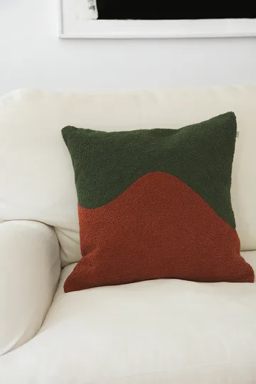 Yogi pudebetræk 50x50 cm - Forest green/Terracotta - Chhatwal & Jonsson
