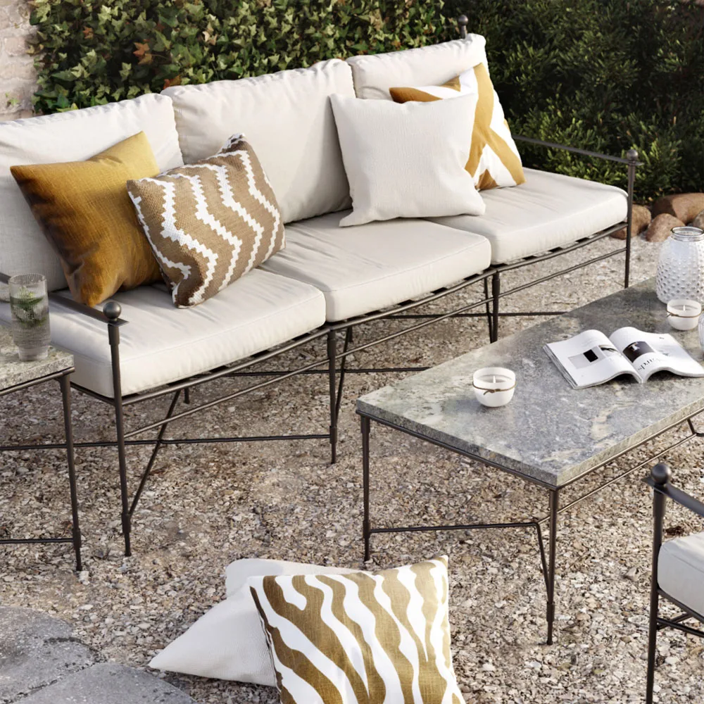 Zebra Outdoor pude 50x50 cm, blue/offwhite, 50 cm Chhatwal & Jonsson