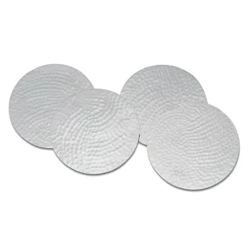 Glasbrikker hammered Ø10 cm 4-pak - Forniklet messing - Classic Collection
