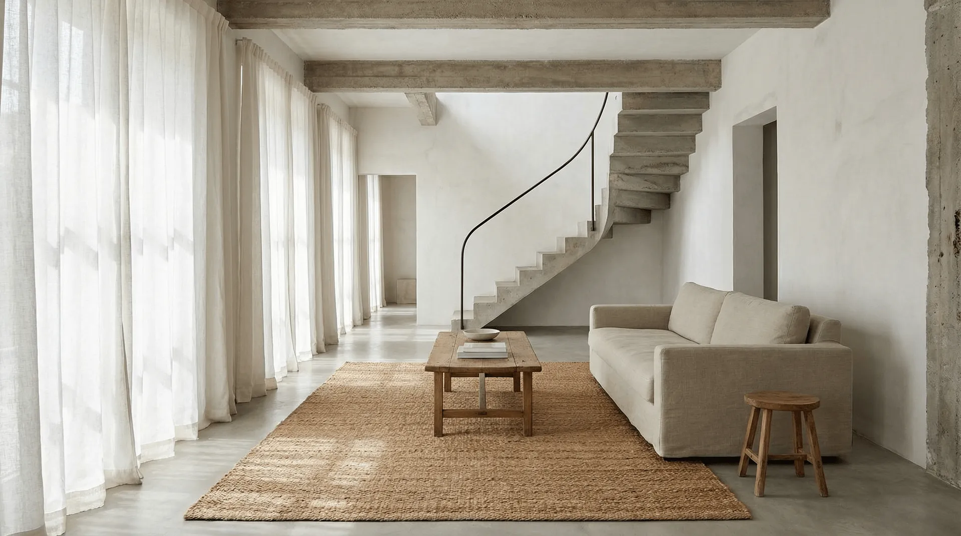 Jute Plain tæppe, Natural, 200x300 cm Classic Collection