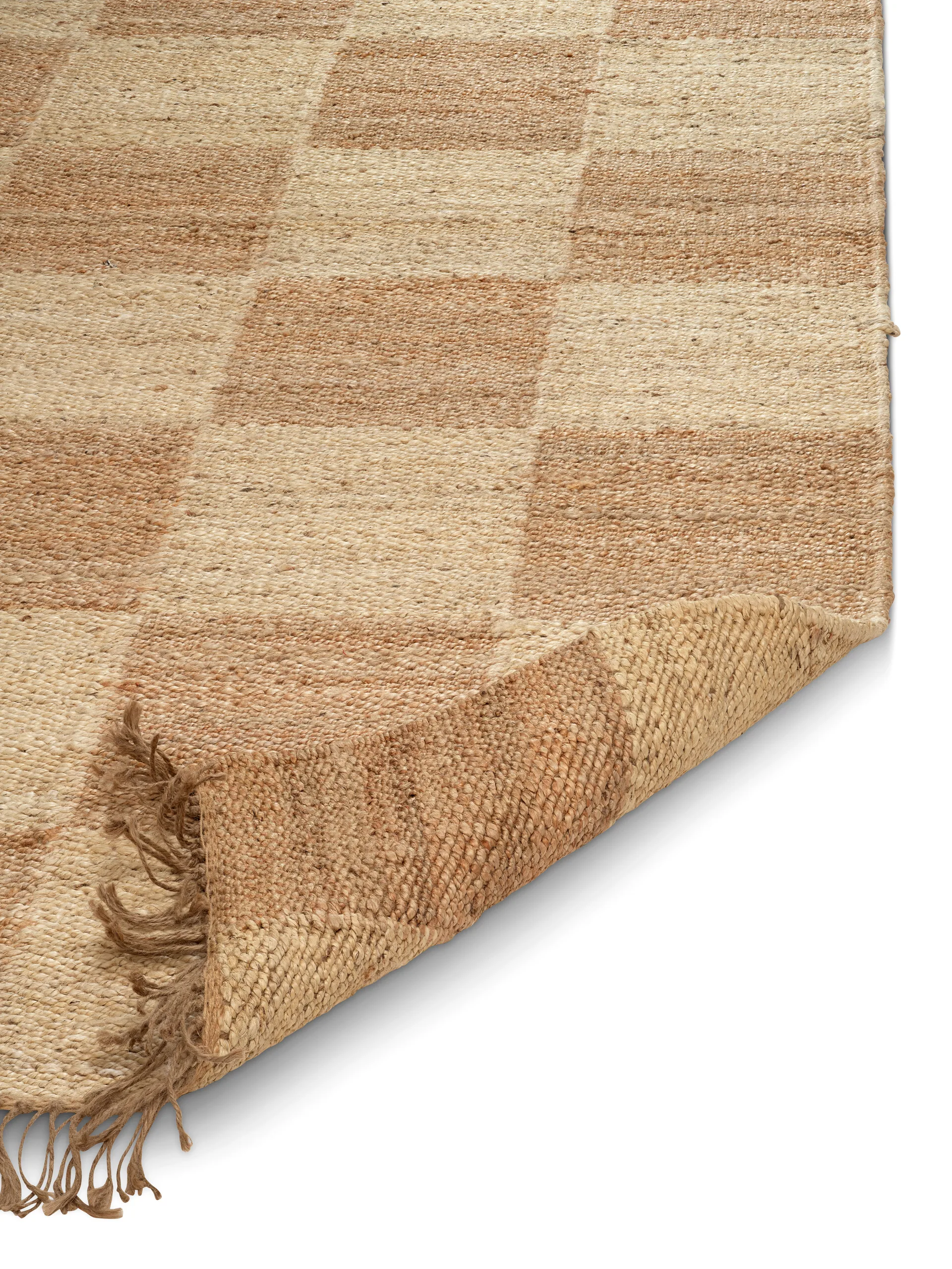 Jute Squares tæppe, Natural, 250x350 cm Classic Collection