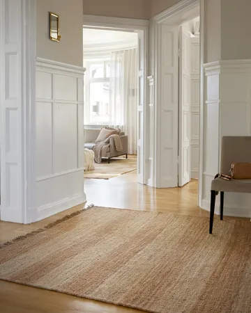 Jute Stripes tæppe - Natural jute, 250x350 cm - Classic Collection