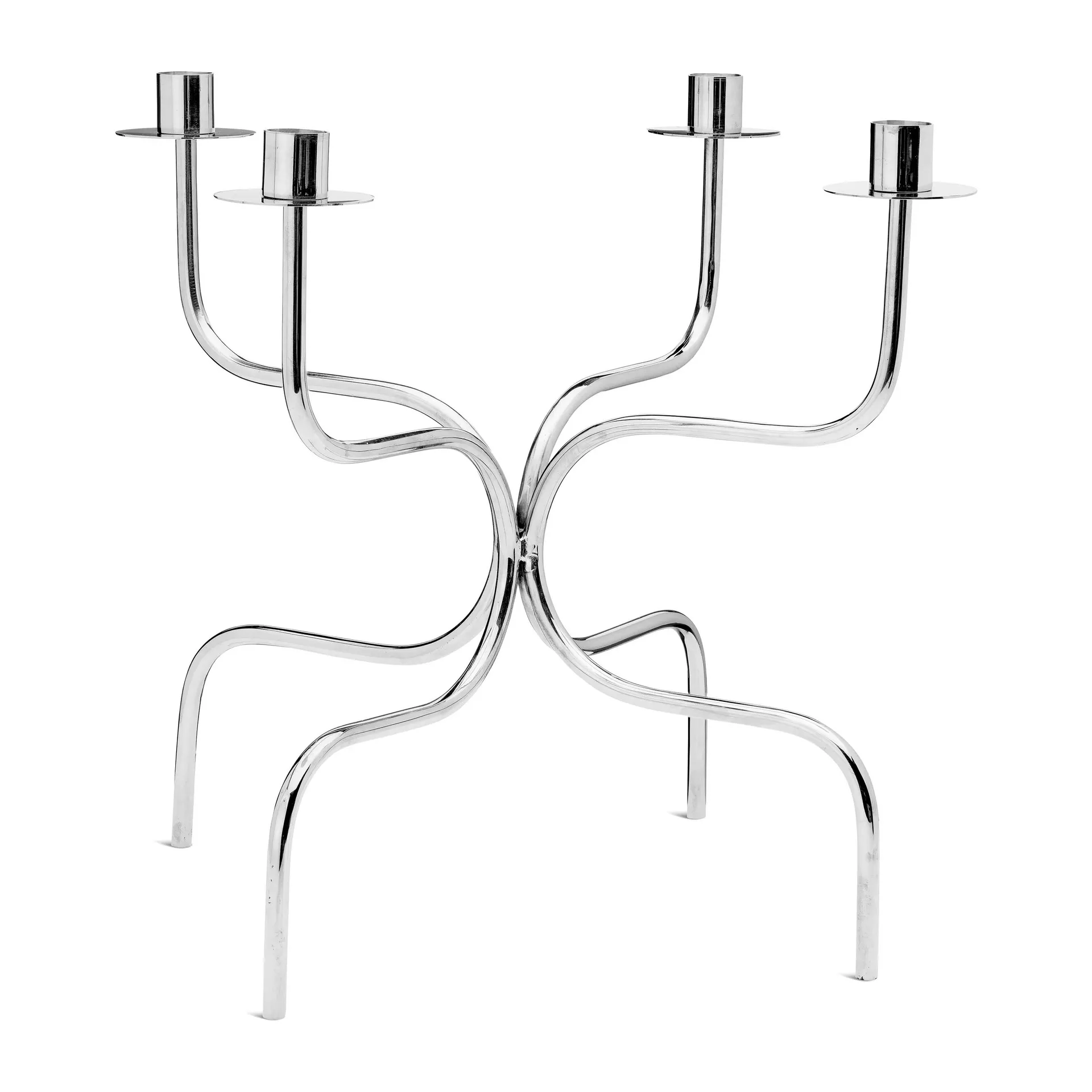 Lysestage candelabra quartet, Forniklet messing Classic Collection