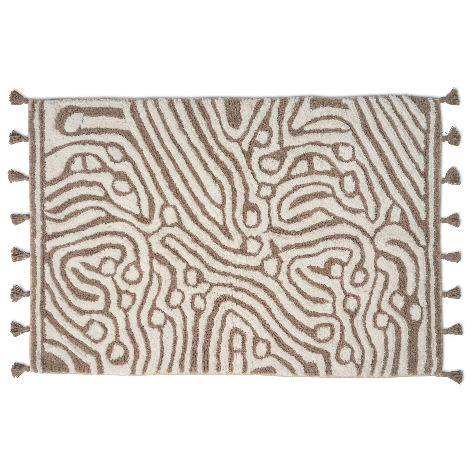 Maze bademåtte 60x90 cm, Simply taupe/Hvid Classic Collection
