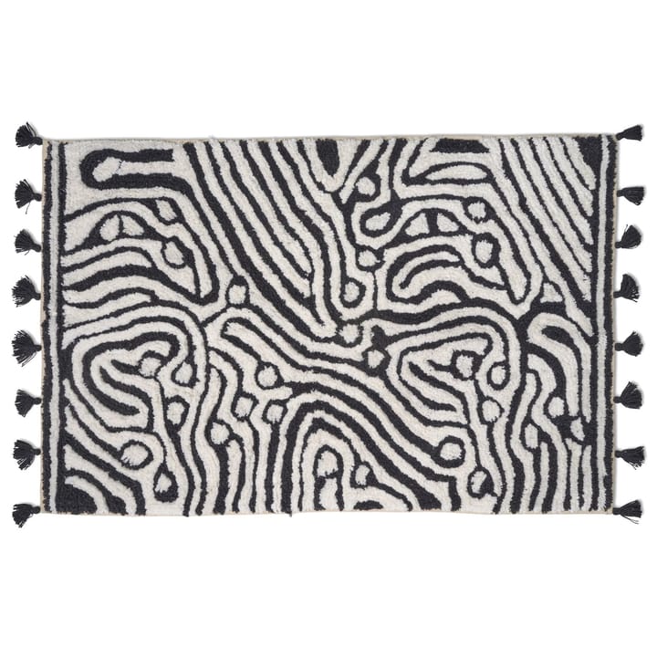 Maze bademåtte 60x90 cm - Sort/Hvid - Classic Collection