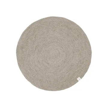 Merino tæppe rundt - oat, 160 cm - Classic Collection