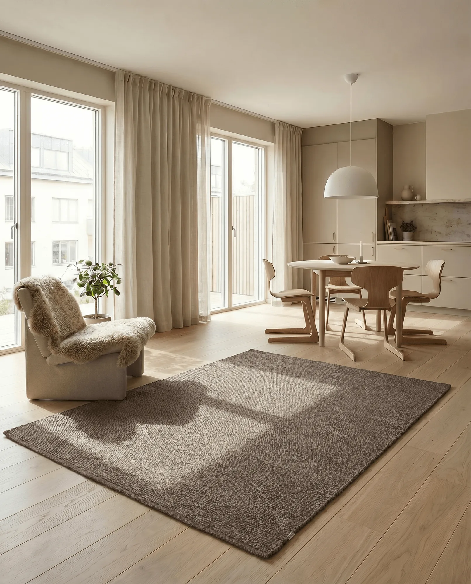 Merino uldtæppe, Brun, 300x400 cm Classic Collection