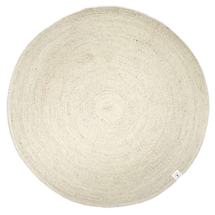 Merino uldtæppe rundt Ø160 cm - Hvid - Classic Collection